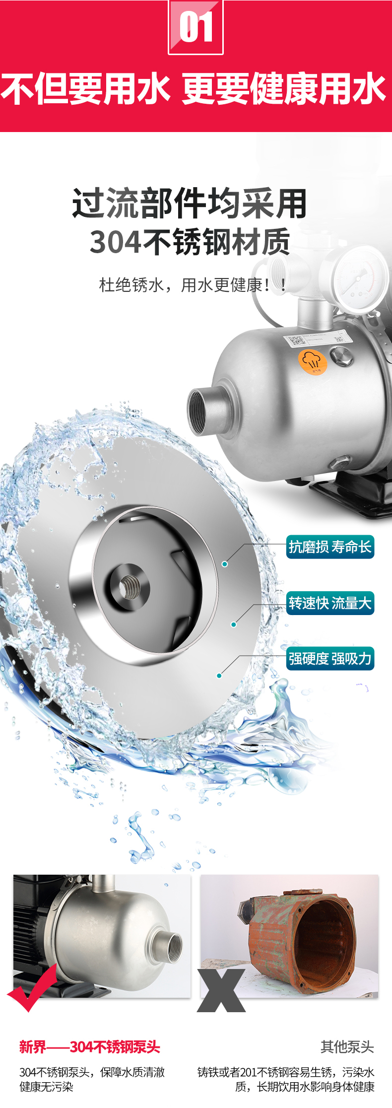 新界变频增压泵BW2-4不锈钢恒压供水泵(图5)